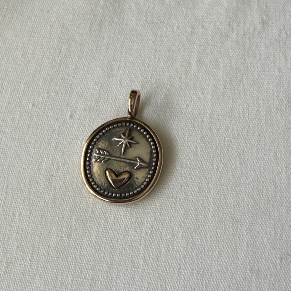 James Avery Retired Sterling Silver and Bronze Follow Your Heart Pendant